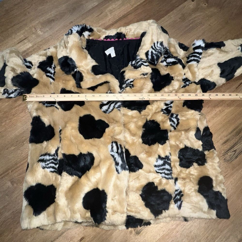 Anthropologie Maeve Faux Fur Coat‎ Sz Large $198 Jacket Brown Black Animal Print - Picture 10 of 16